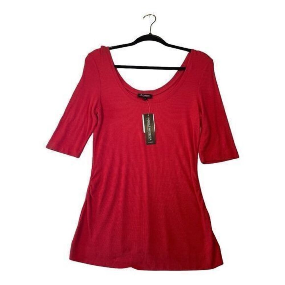 Le Chateau Sweater Womens Size XL Coral Lightweight Rayon Blend Scoop Neck